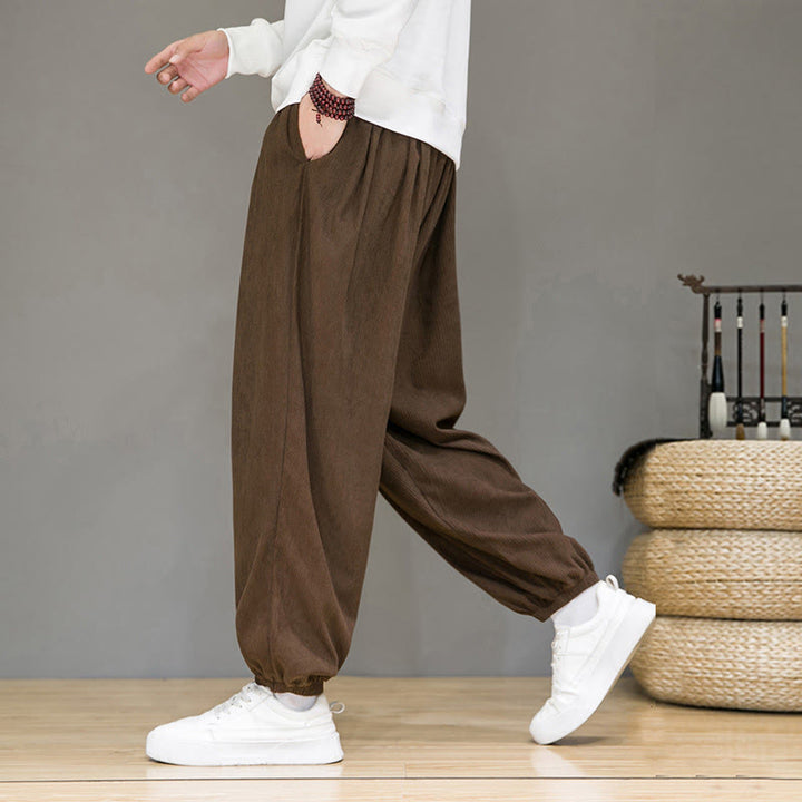 Pantaloni da uomo Buddha Stones Commute Plain, con fodera in pile termico e tasche, alla caviglia - image 18