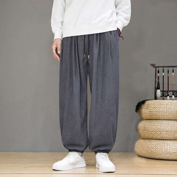 Pantaloni da uomo Buddha Stones Commute Plain, con fodera in pile termico e tasche, alla caviglia - image 1