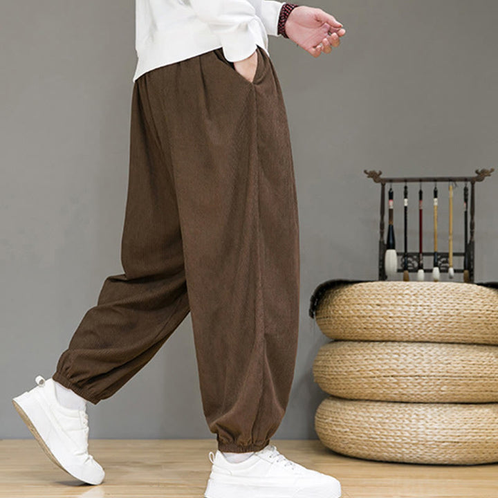 Pantaloni da uomo Buddha Stones Commute Plain, con fodera in pile termico e tasche, alla caviglia - image 19