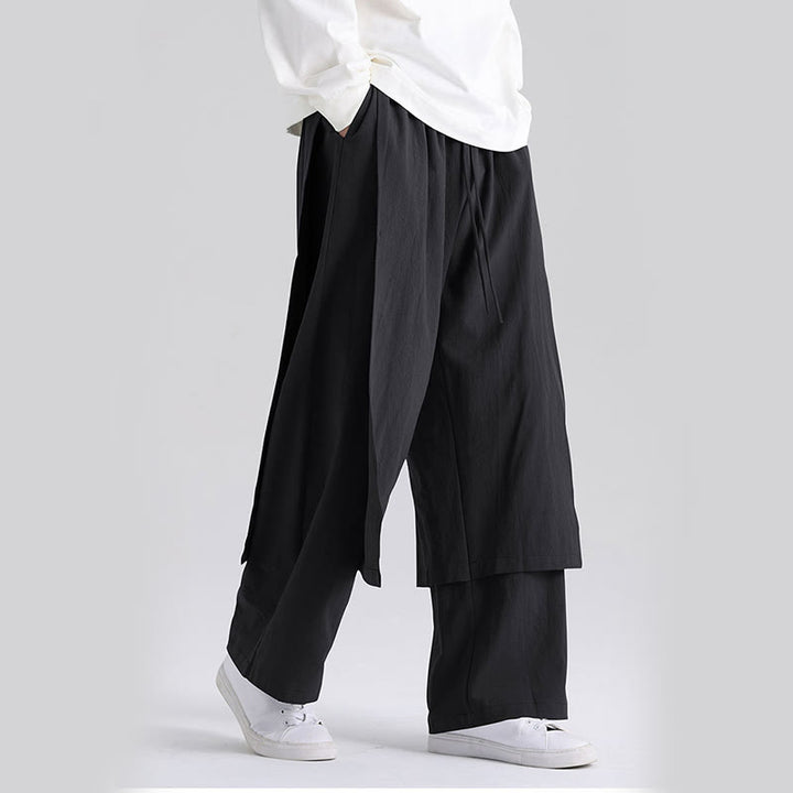 Pantaloni da uomo in cotone con tasche e motivo patchwork semplice Buddha Stones - image 15