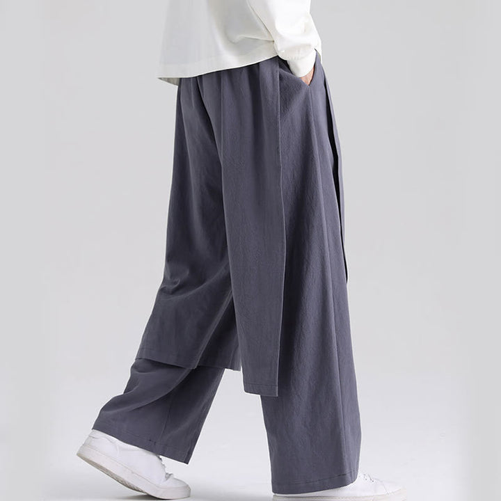 Pantaloni da uomo in cotone con tasche e motivo patchwork semplice Buddha Stones - image 4