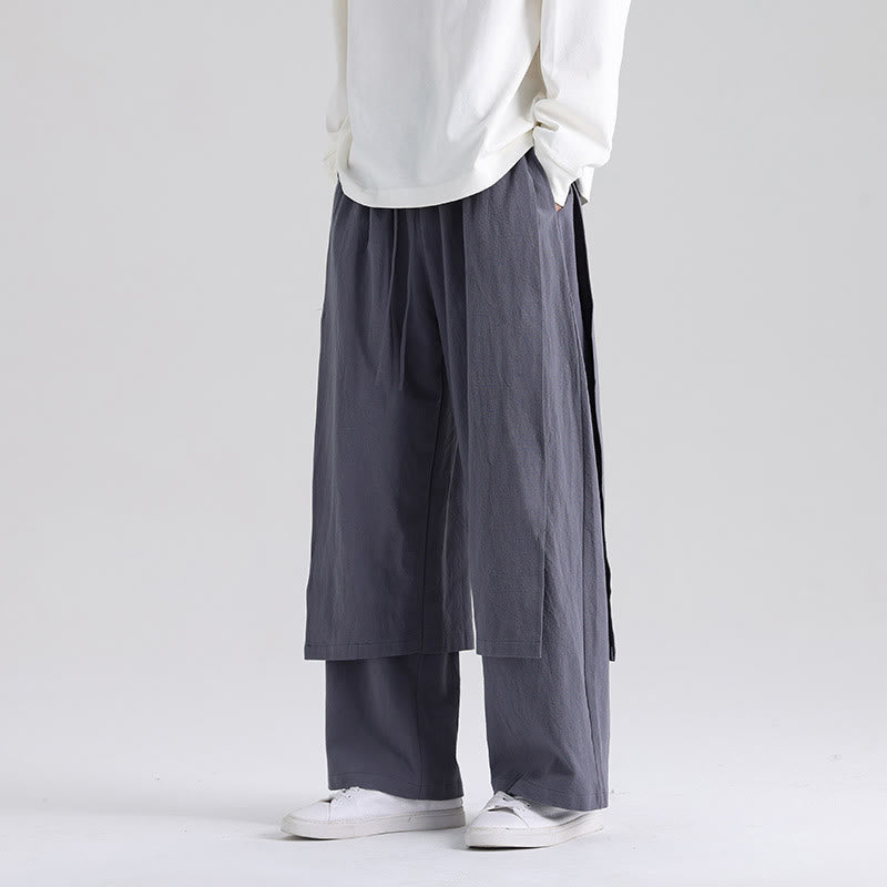 Pantaloni da uomo in cotone con tasche e motivo patchwork semplice Buddha Stones - image 5