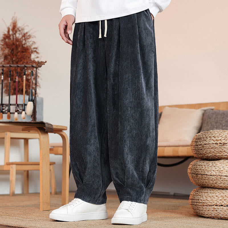 Pantaloni da uomo in cotone con tasche, casual, tinta unita e design semplice, con Buddha Stones - image 20