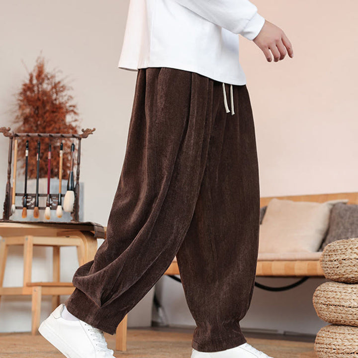 Pantaloni da uomo in cotone con tasche, casual, tinta unita e design semplice, con Buddha Stones - image 8