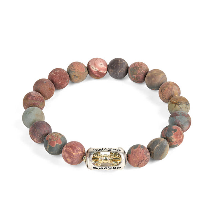 Buddha Stones energetico Om Mani Padme Hum in diaspro Picasso naturale Buddha Stones - image 4