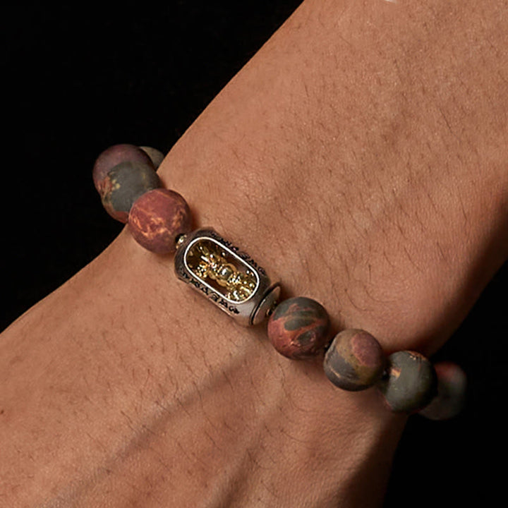 Buddha Stones energetico Om Mani Padme Hum in diaspro Picasso naturale Buddha Stones - image 2