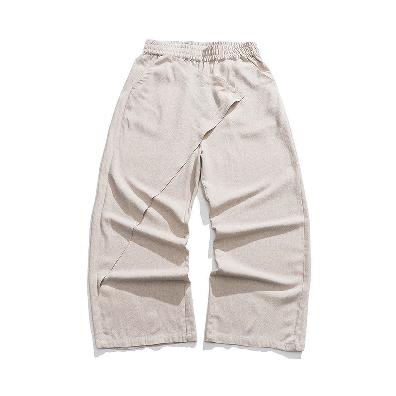 Pantaloni da uomo in cotone tinta unita con tasche e design asimmetrico con Buddha Stones - Biancheria - US/UK/AU46, EU56 (5XL) - image 19