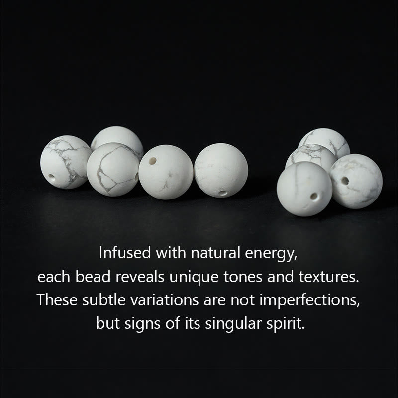 Braccialetto di benedizione Om Mani Padme Hum con perline di turchese bianco naturale Buddha Stones - image 5