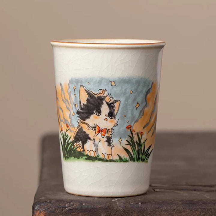 Tazza da tè Kung Fu con fiocco e gatto, motivo: Buddha Stones - Gatto 7,5 cm*10,2 cm*265 ml - image 8
