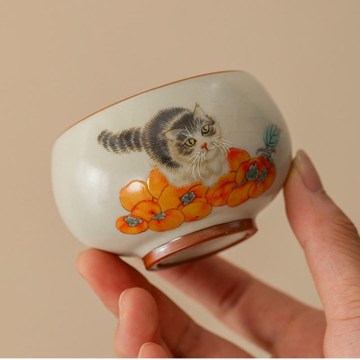 Tazza da tè Kung Fu con gatto cachi e Buddha Stones - image 4