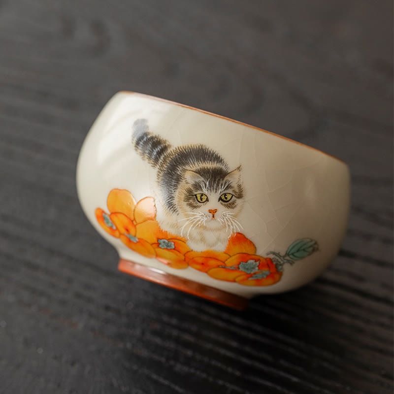 Tazza da tè Kung Fu con gatto cachi e Buddha Stones - image 2