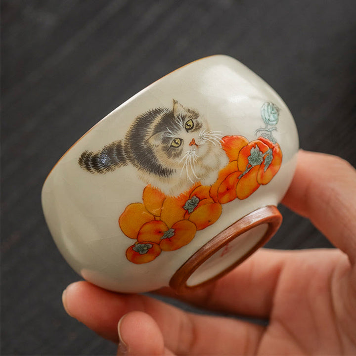Tazza da tè Kung Fu con gatto cachi e Buddha Stones - image 3
