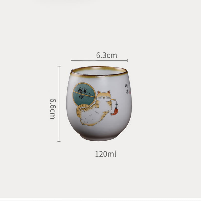 Tazza da tè Kung Fu con rami di gatto sdraiato e Buddha Stones, con scatola regalo - image 15