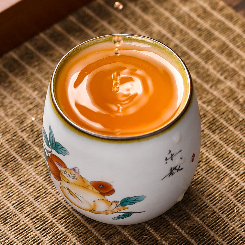 Tazza da tè Kung Fu con rami di gatto sdraiato e Buddha Stones, con scatola regalo - image 6