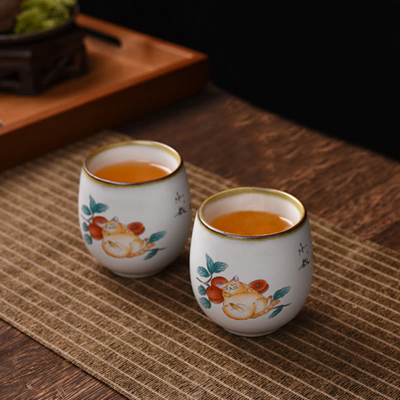 Tazza da tè Kung Fu con rami di gatto sdraiato e Buddha Stones, con scatola regalo - image 7