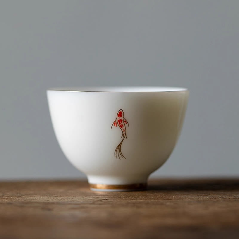 Tazza da tè Buddha Stones e pesce Koi, tazza da tè Kung Fu - Pesce Koi 5,4 cm * 3,9 cm * 40 ml - image 11