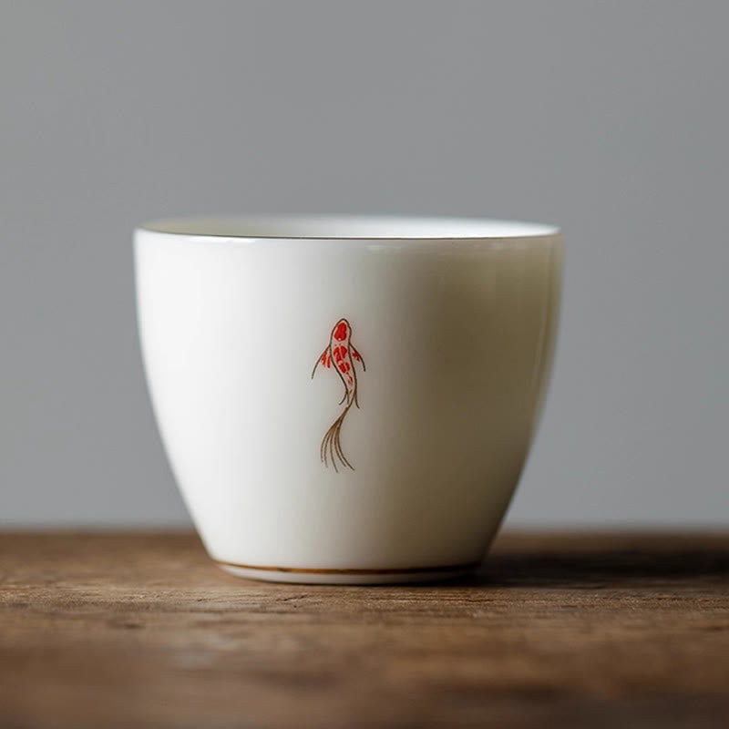 Tazza da tè Buddha Stones e pesce Koi, tazza da tè Kung Fu - Pesce Koi 5,6 cm * 4,7 cm * 50 ml - image 13