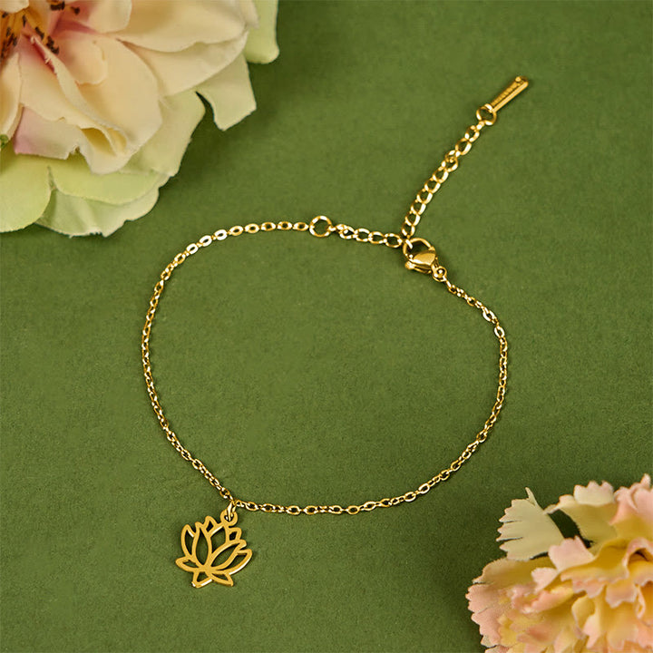 Bracciale dell'illuminazione in acciaio e titanio con motivo a loto Buddha Stones - image 10