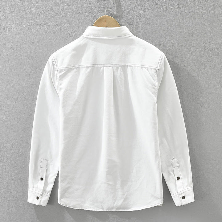 Camicia da uomo a maniche lunghe con bottoni Buddha Stones Commute e tasca - image 2