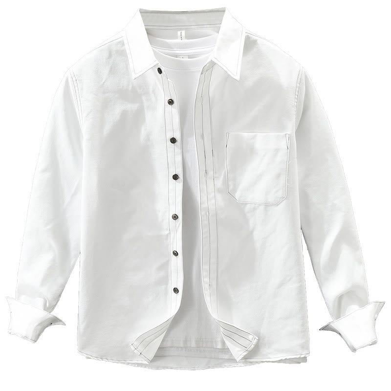 Camicia da uomo a maniche lunghe con bottoni Buddha Stones Commute e tasca - image 3