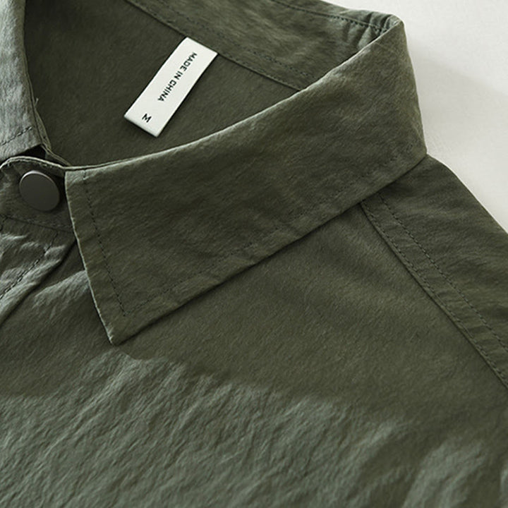 Camicia da uomo con tasche, maniche lunghe e bottoni, design semplice, motivo Buddha Stones Daily - image 4