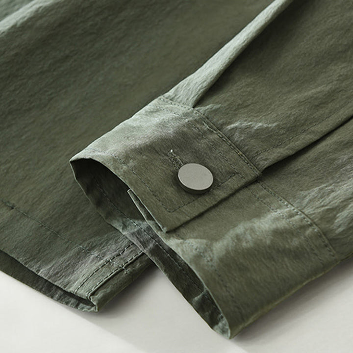 Camicia da uomo con tasche, maniche lunghe e bottoni, design semplice, motivo Buddha Stones Daily - image 8