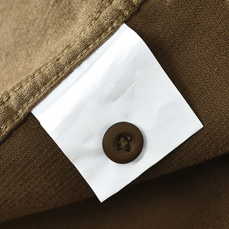 Giacca da uomo in puro cotone a coste con tasche, maniche lunghe, design quotidiano con bottoni semplici Buddha Stones - image 23