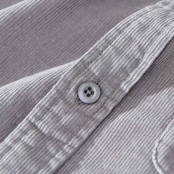 Giacca da uomo in puro cotone a coste con tasche, maniche lunghe, design quotidiano con bottoni semplici Buddha Stones - image 14