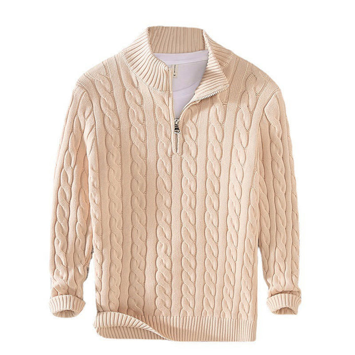 Maglione da uomo in cotone a maniche lunghe con collo alto e cerniera, modello Buddha Stones Winter Textured - image 13