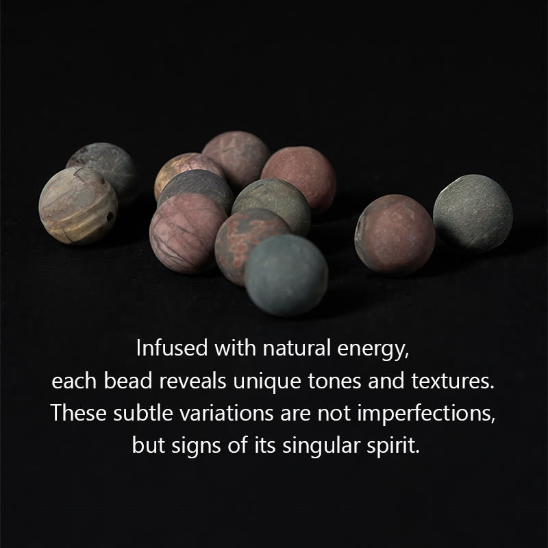 Buddha Stones 222 Numero Angelico 108 Mala di Perle di Diaspro Picasso Mala Energetico - image 6