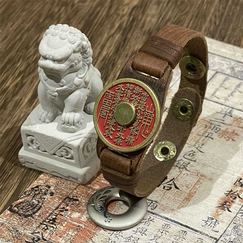 Buddha Stones, fantasmi della montagna di cinabro, spendi soldi, braccialetto con cinturino in pelle per orologio e benedizione  - image 1