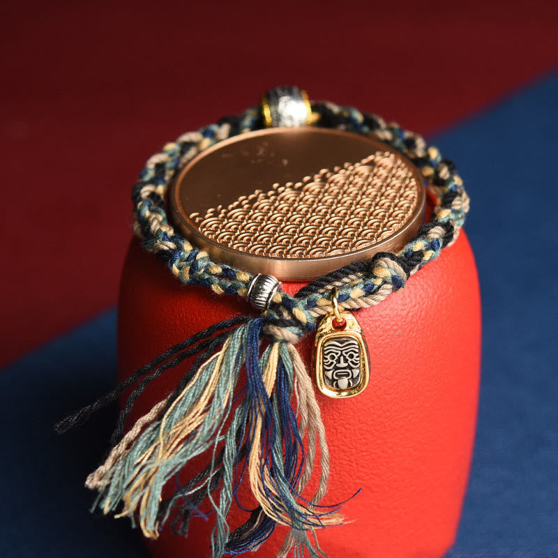 Braccialetto in corda con messa a fuoco Zakiram intagliato in Buddha Stones in Tibet, Om Mani Padme Hum - image 1