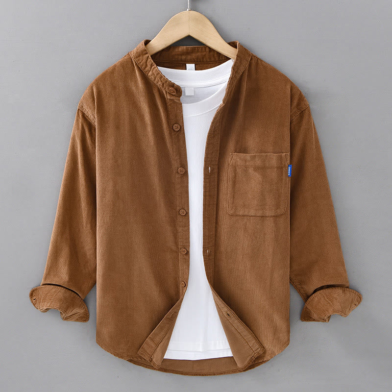 Giacca da uomo a maniche lunghe in velluto a coste di cotone con bottoni semplici Buddha Stones - Verga d'oro - US/UK/AU42, EU52 (3XL) - image 11