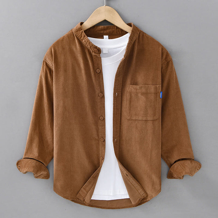 Giacca da uomo a maniche lunghe in velluto a coste di cotone con bottoni semplici Buddha Stones - Verga d'oro - US/UK/AU42, EU52 (3XL) - image 11