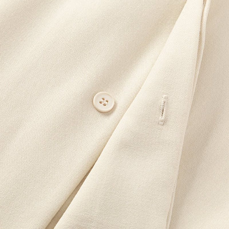 Buddha Stones Camicie da uomo a maniche lunghe con bottoni nascosti, modello a tinta unita autunnale - image 3