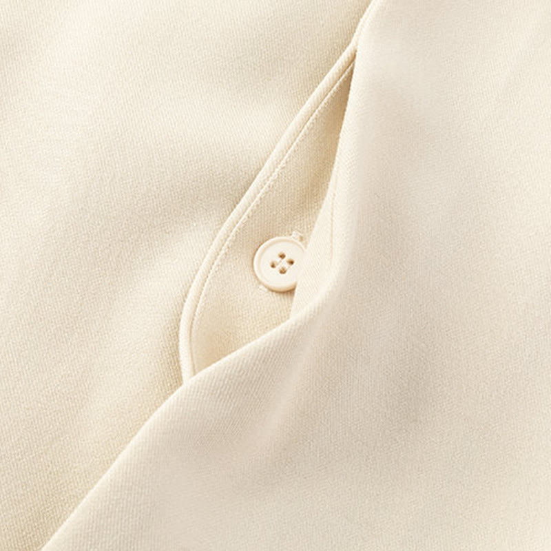 Buddha Stones Camicie da uomo a maniche lunghe con bottoni nascosti, modello a tinta unita autunnale - image 4