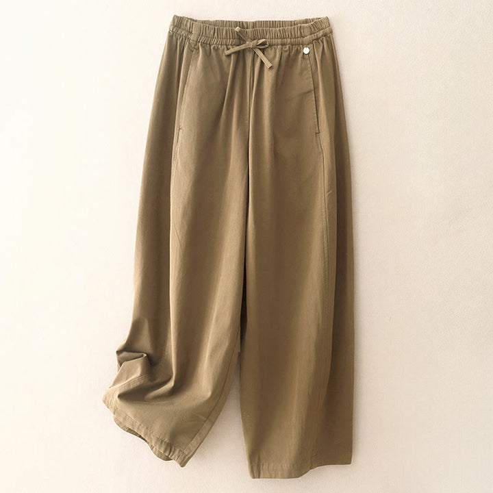 Pantaloni harem da donna in cotone con tasche, lunghezza 7-8, modello Buddha Stones - Legno robusto - US8-10, UK/AU12-14, EU40-42 (2XL) - image 0