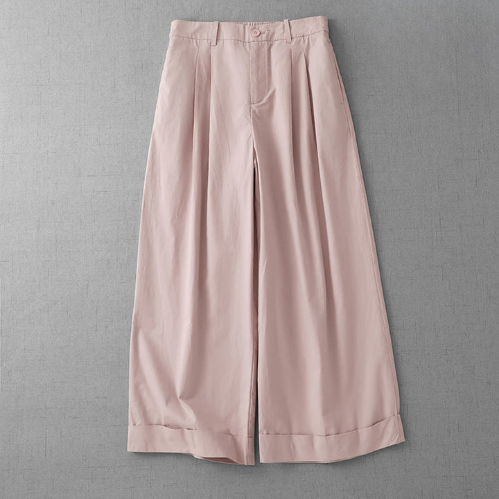Pantaloni larghi da donna Buddha Stones, casual, in poliestere tinta unita, con tasche, lunghezza 7-8 - MistyRose - US14, UK/AU18, EU46 (2XL) - image 0