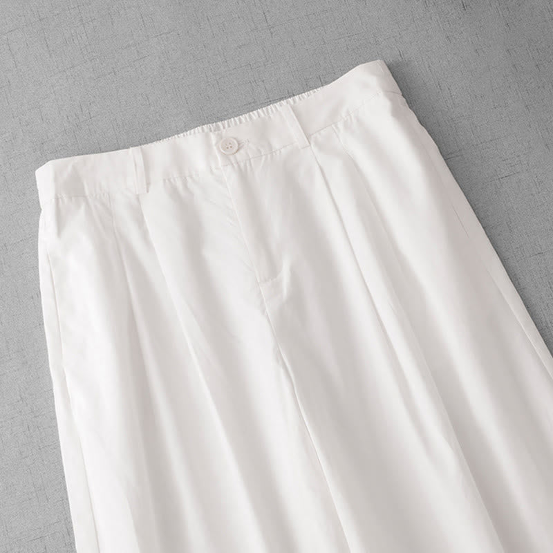 Pantaloni larghi da donna Buddha Stones, casual, in poliestere tinta unita, con tasche, lunghezza 7-8 - image 11
