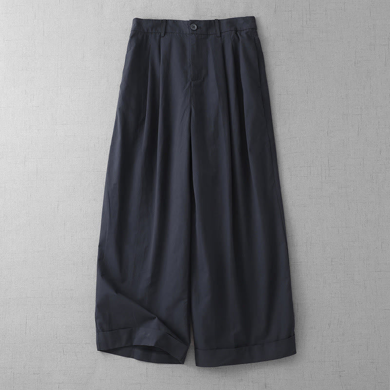 Pantaloni larghi da donna Buddha Stones, casual, in poliestere tinta unita, con tasche, lunghezza 7-8 - Blu notte - US14, UK/AU18, EU46 (2XL) - image 12