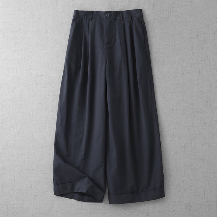 Pantaloni larghi da donna Buddha Stones, casual, in poliestere tinta unita, con tasche, lunghezza 7-8 - Blu notte - US14, UK/AU18, EU46 (2XL) - image 12