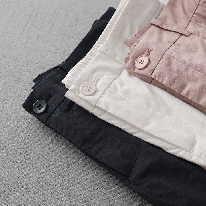 Pantaloni larghi da donna Buddha Stones, casual, in poliestere tinta unita, con tasche, lunghezza 7-8 - image 19