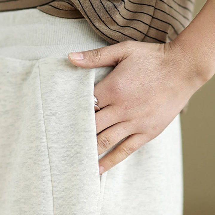 Buddha Stones Pantaloni larghi da donna in cotone casual con tasche - image 7