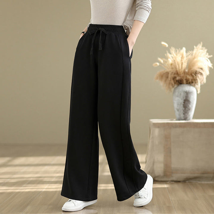 Buddha Stones Pantaloni larghi da donna in cotone casual con tasche - image 15