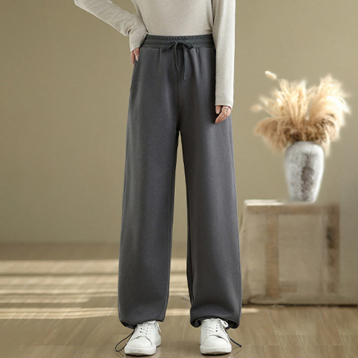 Pantaloni casual da donna in cotone a gamba dritta con tasche Buddha Stones - Grigio scuro - US8-10, UK/AU12-14, EU40-42 (2XL) - image 0