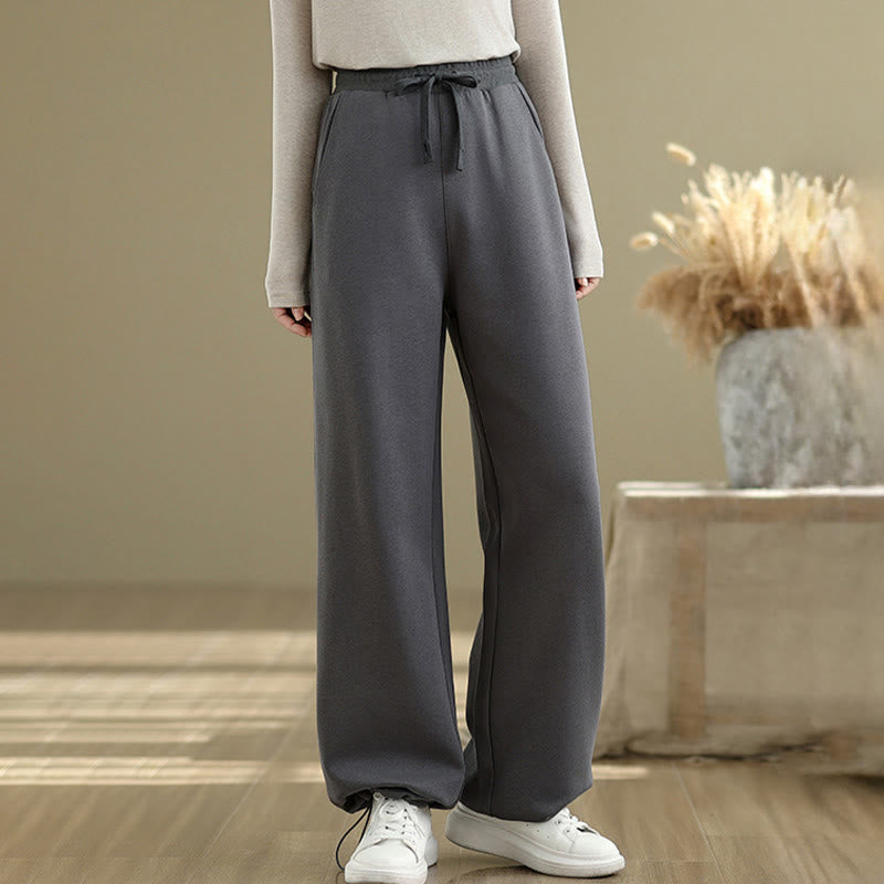 Pantaloni casual da donna in cotone a gamba dritta con tasche Buddha Stones - image 6