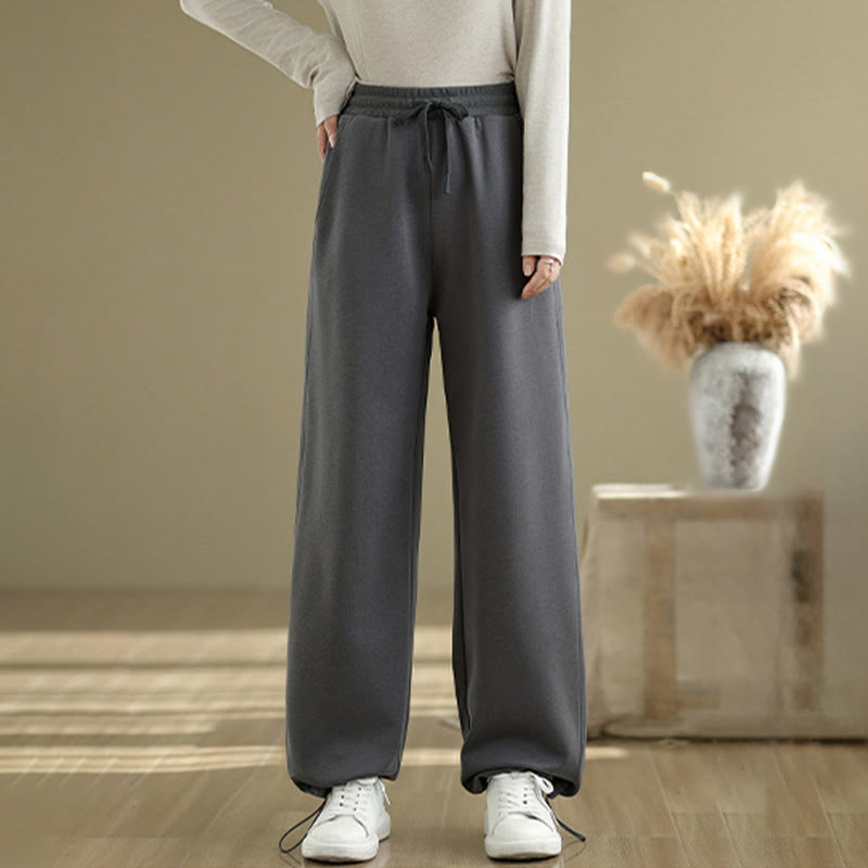 Pantaloni casual da donna in cotone a gamba dritta con tasche Buddha Stones - Grigio tenue - US8-10, UK/AU12-14, EU40-42 (2XL) - image 0