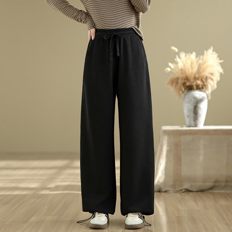 Pantaloni casual da donna in cotone a gamba dritta con tasche Buddha Stones - image 10