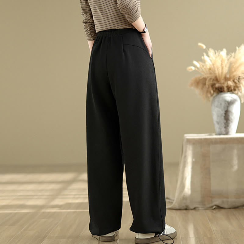 Pantaloni casual da donna in cotone a gamba dritta con tasche Buddha Stones - image 9
