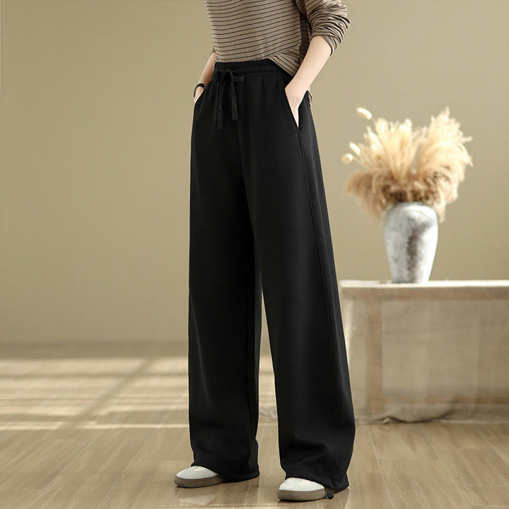 Pantaloni casual da donna in cotone a gamba dritta con tasche Buddha Stones - image 8